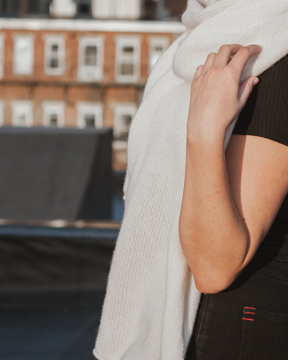Megan's loose knit scarf