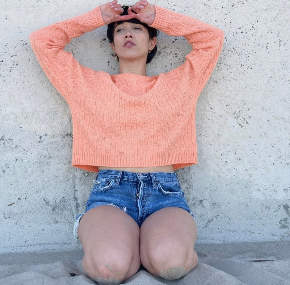 Jessica's cable knit crew